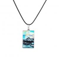 Resin Necklace, with Wax Cord, fashion jewelry & Unisex, 37x28mm, Sold Per Approx 28.35 Inch Strand