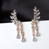 Fashion Fringe Earrings Zinc Alloy with Crystal fashion jewelry & for woman nickel lead & cadmium free Sold By Pair