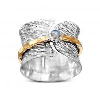 Zink Alloy Finger Ring, med Labradorit, mode smycken & olika storlek för val & för kvinna, nickel, bly och kadmium gratis, Säljs av PC