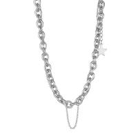 Edelstahl Schmuck Halskette, 304 Edelstahl, Stern, poliert, Modeschmuck & für Frau, originale Farbe, 11cm,1.3cm, Länge 39 cm, 46 cm, verkauft von PC