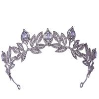 Bridal Tiaras Zinc Alloy with Cubic Zirconia & Rhinestone platinum color plated for woman nickel lead & cadmium free Inner Approx 160mm Sold By PC