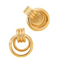 alliage de zinc Clip boucle d’oreille, Placage de couleur d'or, bijoux de mode & pour femme, 25x31mm, Vendu par paire