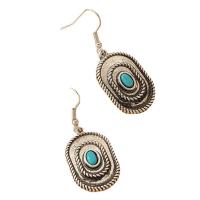 Zinc Alloy Drop Earrings with turquoise silver color plated fashion jewelry & for woman green Sold By Pair