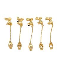 Brass Spacer Beads Rabbit real gold plated DIY golden Sold By PC