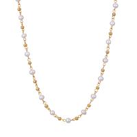 Naturliga Odlade Sötvatten Pearl Jewelry Sets, Freshwater Pearl, med Titan Stål, 18K guldpläterad, mode smycken & olika stilar för val & för kvinna, Säljs av PC
