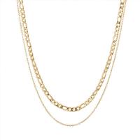 Titanstahl Halskette, mit Verlängerungskettchen von 2inch, Doppelschicht & für Frau, keine, Länge:ca. 15.7 ZollInch, ca. 16.9 ZollInch, verkauft von PC