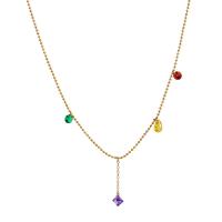 Titanstahl Halskette, mit Verlängerungskettchen von 2inch, Kugelkette & Micro pave Zirkonia & für Frau, keine, Länge:ca. 16.1 ZollInch, verkauft von PC