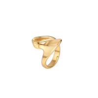 Partículas de acero anillo, Patrón Geométrico, 18K chapado en oro, diverso tamaño para la opción & para mujer, tamaño:5-8, Vendido por UD