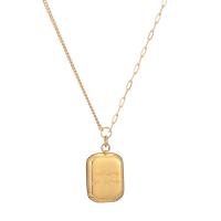 Titanium Steel Necklace, with 2inch extender chain, Geometrical Pattern, 18K gold plated, with letter pattern & for woman, 13x10mm, Length:Approx 15.7 Inch, Sold By PC