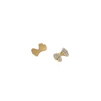 Fournitures bricolage bijoux, alliage de zinc, Noeud papillon, Placage de couleur d'or, DIY & avec strass, 12x8mm, Vendu par PC