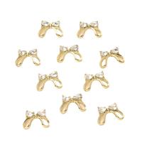 DIY Jewelry Supplies Zinc Alloy Bowknot gold color plated with rhinestone & hollow Sold By PC