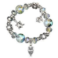 Crystal Bracelet, with Tibetan Style, antique silver color plated, folk style & for woman, Length:Approx 6.3-7 Inch, Sold By PC