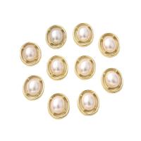 DIY Jewelry Supplies Zinc Alloy with Plastic Pearl Oval gold color plated hollow Sold By PC