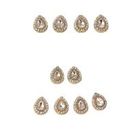 DIY Jewelry Supplies Zinc Alloy Teardrop gold color plated with rhinestone Sold By PC