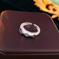 Cúbicos Circonia Micro Pave anillo de latón, metal, Joyería & micro arcilla de zirconia cúbica & para mujer, más colores para la opción, libre de níquel, plomo & cadmio, 6x20mm, Vendido por UD