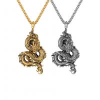 Titanium Steel Necklace, Dragon, fashion jewelry & for man, more colors for choice, 60mm, Length:Approx 45 cm, Sold By PC