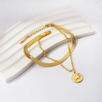 304 Stainless Steel Bracelet Vacuum Ion Plating fashion jewelry & for woman golden Sold By PC