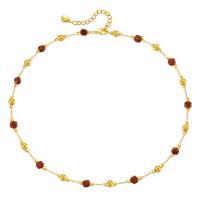 Messing Halskette, mit Naturstein, mit Verlängerungskettchen von 6cm, 18K vergoldet, Modeschmuck & für Frau, keine, frei von Nickel, Blei & Kadmium, Länge:ca. 39 cm, verkauft von PC