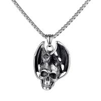 304 Stainless Steel Necklace Skull fashion jewelry & Unisex original color 39mm Sold By PC