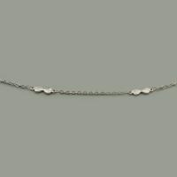 Rustfrit stål smykker kæde, 304 rustfrit stål, Heart, du kan DIY, oprindelige farve, 5x15x2mm, Solgt af m