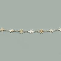 Acier inoxydable chaîne de bijoux, Acier inoxydable 304, fleur, DIY, couleur originale, 6x12x1mm, Vendu par m