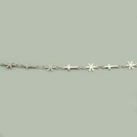 Stainless Steel Jewelry Chain, 304 Stainless Steel, Flower, DIY, original color, 7x12x1mm, Sold By m