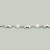 Stainless Steel Jewelry Chain, 304 Stainless Steel, Flower, DIY, original color, 3.50x12x2mm, Sold By m