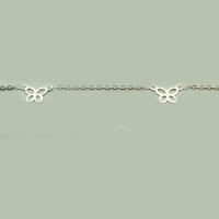 Rustfrit stål smykker kæde, 304 rustfrit stål, Butterfly, du kan DIY & hule, oprindelige farve, 9x14x0.50mm, Solgt af m
