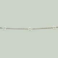 Acier inoxydable chaîne de bijoux, Acier inoxydable 304, étoile, DIY & creux, couleur originale, 9x9x0.50mm, Vendu par m
