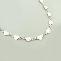 Nehrđajući čelik nakit lanac, 304 nehrđajućeg čelika, Srce, možete DIY, izvorna boja, 5x11x1mm, Prodano By m