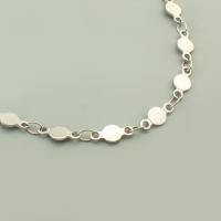 Stainless Steel Jewelry Chain, 304 Stainless Steel, Flat Round, DIY, original color, 4x9.50x1mm, Sold By m