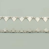 Rozsdamentes acélból készült ékszerek Chain, 304 rozsdamentes acél, Háromszög, DIY, az eredeti szín, 6x7x0.50mm, Által értékesített m