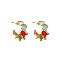 Zinc Alloy Stud Earring KC gold color plated fashion jewelry & for woman & enamel nickel lead & cadmium free Sold By Pair