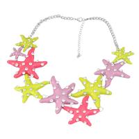 Tibetan Style Jewelry Necklace, with Acrylic, with 3.18inch extender chain, Starfish, fashion jewelry & for woman & enamel, nickel, lead & cadmium free, Length:Approx 19.52 Inch, Sold By PC