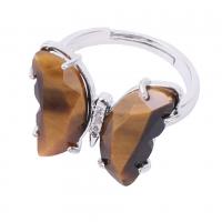 Brass Finger Ring with Gemstone Butterfly fashion jewelry & for woman nickel lead & cadmium free Sold By PC