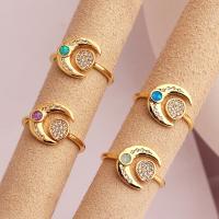 Brass Finger Ring gold color plated fashion jewelry & for woman & with rhinestone nickel lead & cadmium free 13mm Sold By PC