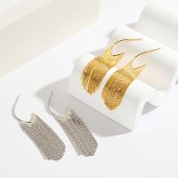 Mode-Fringe-Ohrringe, Messing, plattiert, Modeschmuck & für Frau, keine, frei von Nickel, Blei & Kadmium, 70x17mm, verkauft von Paar