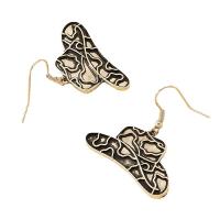 Tibetan Style Drop Earrings, Hat, gold color plated, fashion jewelry & for woman, 34x35mm, Sold By Pair