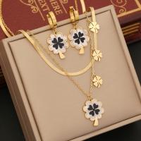 304 Stainless Steel Jewelry Set with Resin Flower gold color plated & for woman Sold By PC