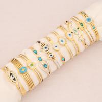 304 Stainless Steel Bangle, gold color plated, different styles for choice & for woman & enamel & with rhinestone, Inner Diameter:Approx 60x50mm, Sold By PC