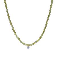Acier titane collier, avec zircon cubique, avec 1.6inch chaînes de rallonge, bijoux de mode & pour femme, Longueur:Environ 16.1 pouce, Vendu par PC