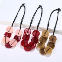 Acrylic Necklace, with Wax Cord, fashion jewelry & for woman, more colors for choice, Length:Approx 52 cm, Sold By PC