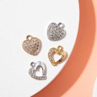Tibetan Style Heart Pendants, different styles for choice & with rhinestone, more colors for choice, nickel, lead & cadmium free, 10PCs/Bag, Sold By Bag