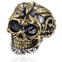 Пальцевидное Кольцо Титановой Стали, титан, полированный, ювелирные изделия моды & разный размер для выбора & Мужский, Золотой, продается PC