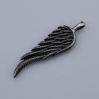 Stainless Steel Pendants 304 Stainless Steel Feather anoint fashion jewelry & Unisex 64mm Sold By PC