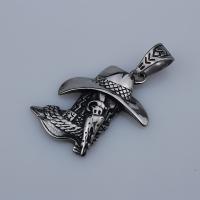 Stainless Steel Pendants 304 Stainless Steel anoint fashion jewelry & Unisex black 37mm Sold By PC