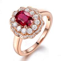 Ring Finger mosiądz, Pozłacane 18K, biżuteria moda & dla kobiety & z kamieniem, różowe złoto, bez zawartości niklu, ołowiu i kadmu, sprzedane przez PC
