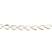 Acier inoxydable chaîne de bijoux, Acier inoxydable 304, coeur, DIY & creux, couleur originale, 6x9x1.50mm, Vendu par m