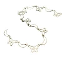 Nerezová ocel šperky řetěz, 304 Stainless Steel, Měsíc, DIY & dutý, Původní barva, 10x14x0.50mm, Prodáno By m