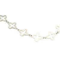 Stainless Steel Jewelry Chain, 304 Stainless Steel, Cross, DIY & hollow, original color, 13x17x0.50mm, Sold By m